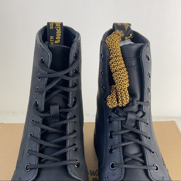 NEW| Dr. Martens Wyoming Black Leather Combat Boots - Picture 12 of 15